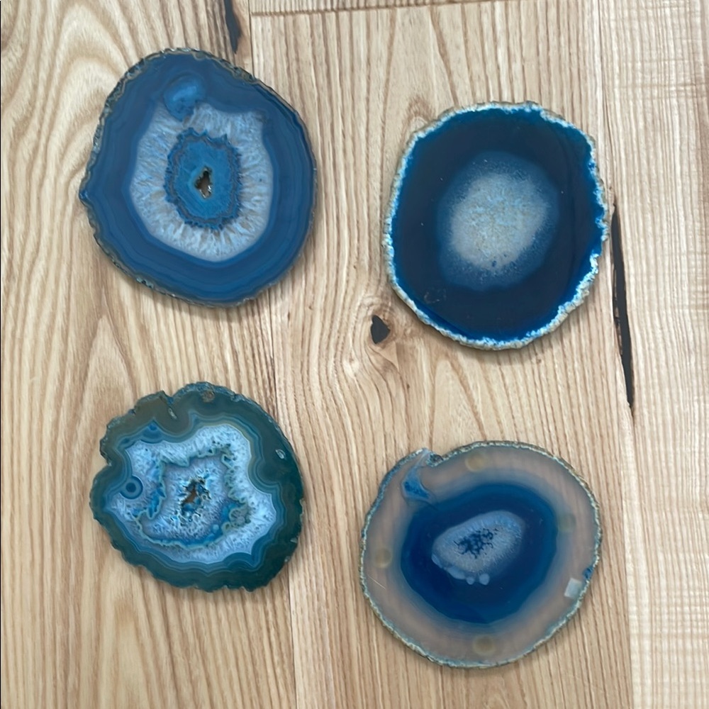 Blue Agate Coasters Set